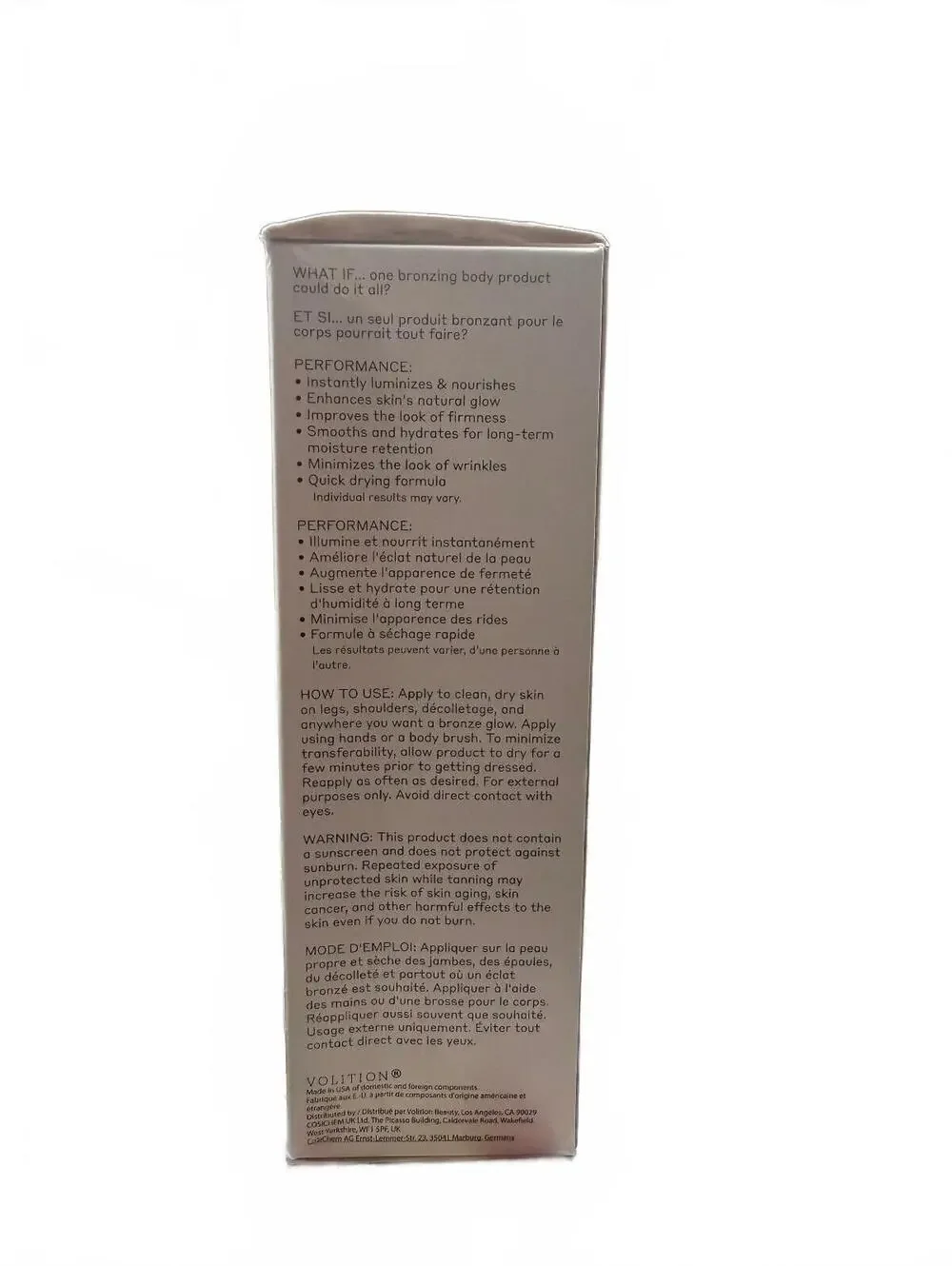 Volition Getaway Glow Instant Bronzer Body Cream 4 oz NEW